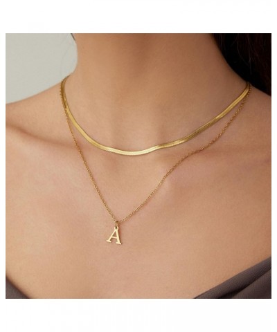 Gold Necklace for Women 14K Solid Gold Plated Cute Choker Letter Initial Necklaces for Women Teen Girls Gold Layered Necklace...