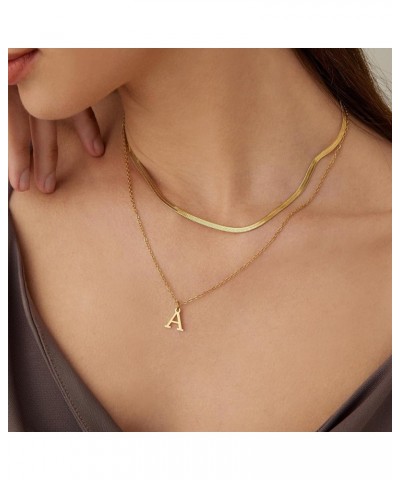 Gold Necklace for Women 14K Solid Gold Plated Cute Choker Letter Initial Necklaces for Women Teen Girls Gold Layered Necklace...