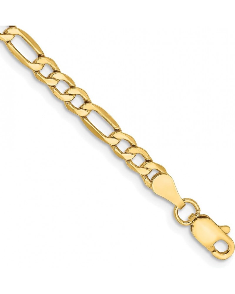 14K Yellow Gold 3.5mm Semi-Solid Figaro with Lobster Lock Anklet Necklace Chain -7.0" 8.0" 9.0" 10.0 7.0 Inches $58.82 Bracelets