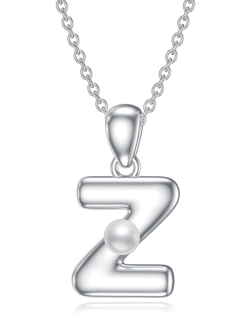 Initial Necklaces for Women S925 Sterling Silver Initial and Pearl Necklaces for Women Dainty Letter Initial Pendant Necklace...