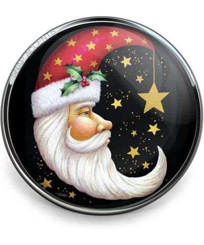 Santa Claus Snap Jewelry Ginger Charm Christmas 20MM Holiday Button Fits Customizable Necklaces, Bracelets, Keychains Moon, S...