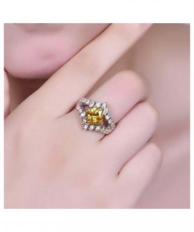 Hollow Noble Gorgeous Purple Zircon Women's Ring Party Jewelry Finger Accessories Jewelry Birthday Gift Yellow 8 $4.39 Rings