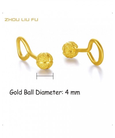 999 24K Gold Earrings for Women Gold Ball Hypoallergenic Earrings Lightweight Fashion Hoop Earrings for Mom Girls Birthday Ch...