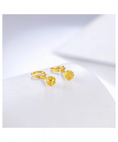 999 24K Gold Earrings for Women Gold Ball Hypoallergenic Earrings Lightweight Fashion Hoop Earrings for Mom Girls Birthday Ch...