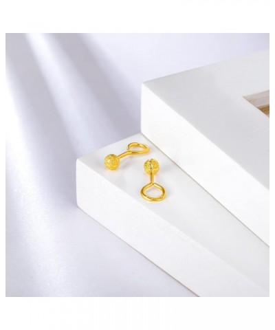 999 24K Gold Earrings for Women Gold Ball Hypoallergenic Earrings Lightweight Fashion Hoop Earrings for Mom Girls Birthday Ch...