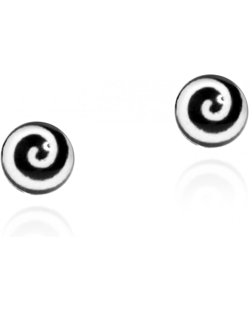 Mesmerizing Swirling Spiral .925 Sterling Silver Stud Earrings $6.30 Earrings