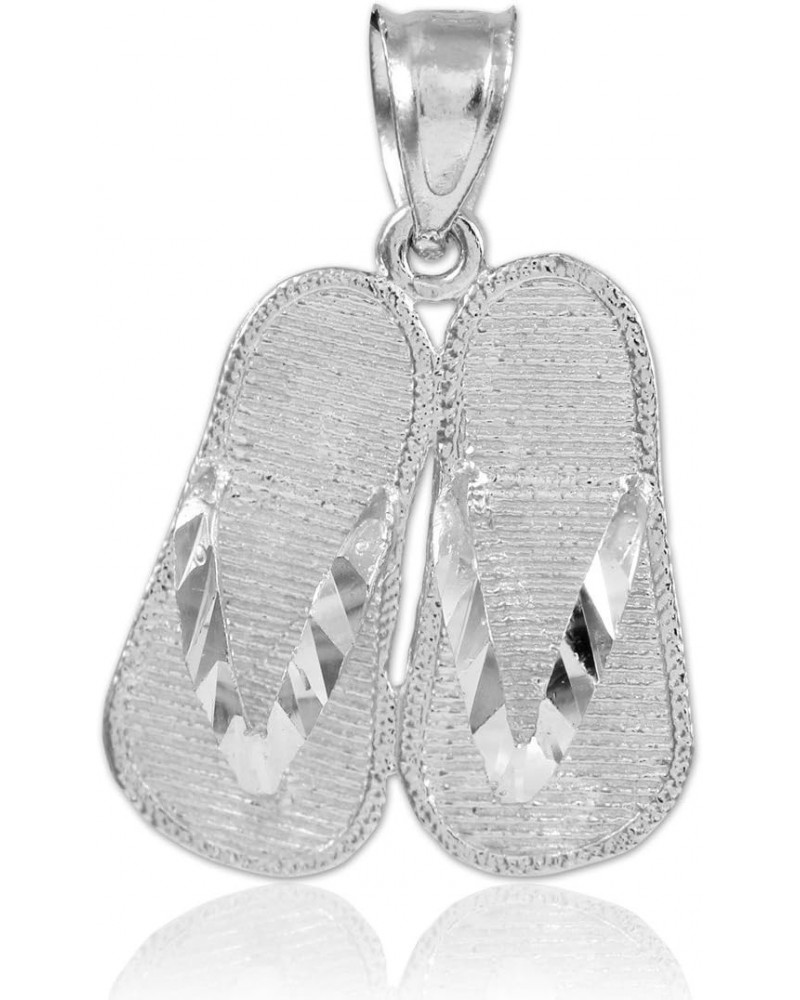 925 Sterling Silver 3d Flip Flops Summer Charm Sandal Pendant $10.35 Pendants