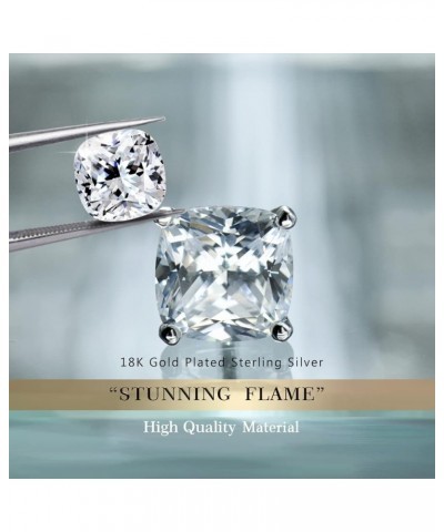 STUNNING FLAME" Trillion-cut/Cushion-cut/Emerald-cut/Marquise-cut ... 18K White Gold Plated Sterling Silver Cubic Zirconia Si...