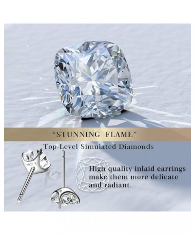 STUNNING FLAME" Trillion-cut/Cushion-cut/Emerald-cut/Marquise-cut ... 18K White Gold Plated Sterling Silver Cubic Zirconia Si...