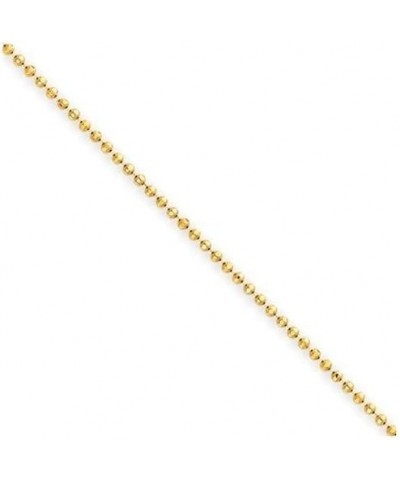 1mm thick 14k gold plated sterling silver 925 Italian diamond cut BALL bead chain necklace bracelet anklet - 6", 8", 10", 12"...