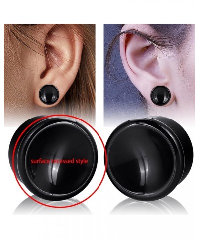 2PCS Stone Ear Plugs Tunnels Saddle Expander Body Piercing Set Gauges 2g-1'' Black Onyx-Concave Style $8.57 Body Jewelry