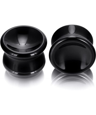 2PCS Stone Ear Plugs Tunnels Saddle Expander Body Piercing Set Gauges 2g-1'' Black Onyx-Concave Style $8.57 Body Jewelry