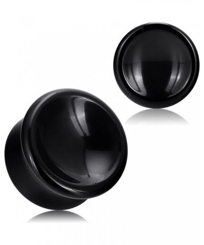 2PCS Stone Ear Plugs Tunnels Saddle Expander Body Piercing Set Gauges 2g-1'' Black Onyx-Concave Style $8.57 Body Jewelry