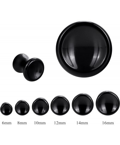 2PCS Stone Ear Plugs Tunnels Saddle Expander Body Piercing Set Gauges 2g-1'' Black Onyx-Concave Style $8.57 Body Jewelry