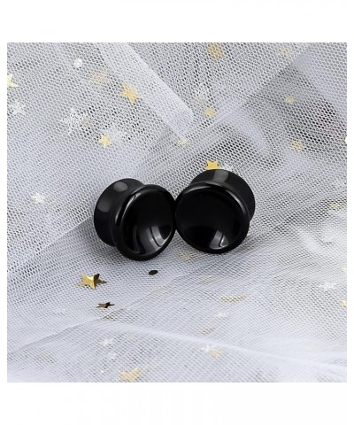 2PCS Stone Ear Plugs Tunnels Saddle Expander Body Piercing Set Gauges 2g-1'' Black Onyx-Concave Style $8.57 Body Jewelry