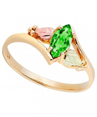 Synthetic Emerald Marquise May Birthstone Bypass Ring, 10k Yellow Gold, 12k Green and Rose Gold Black Hills Gold $110.46 Rings