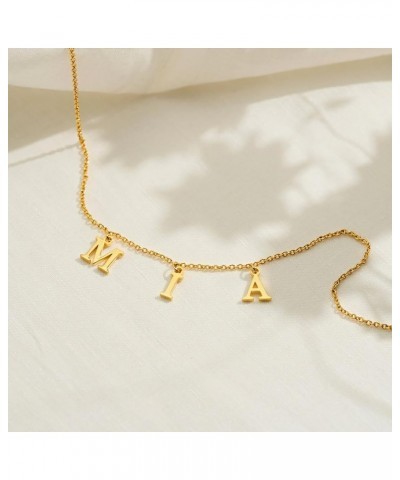 Uppercase Letter Charm Name Necklace Personlized Initial Alphabet Pendant Jewelry with 14K Gold Plated for Women Choker Hayle...