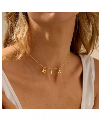 Uppercase Letter Charm Name Necklace Personlized Initial Alphabet Pendant Jewelry with 14K Gold Plated for Women Choker Hayle...