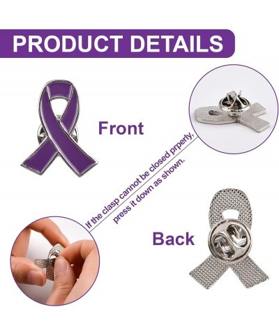 Metal Ribbon Pins, Alloy Ribbon Brooches Cancer Awareness Lapel Pins Hope Pins Enamel Jewelry Badges for Women Support Moveme...