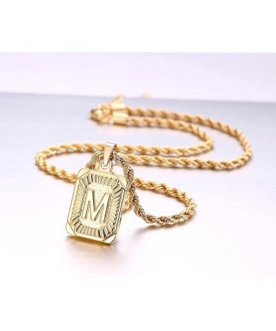 Gold Layered Initial Necklaces for Women, 14K Gold Plated Initial Pendant Necklaces Paperclip Link Rope Chain Necklaces for W...