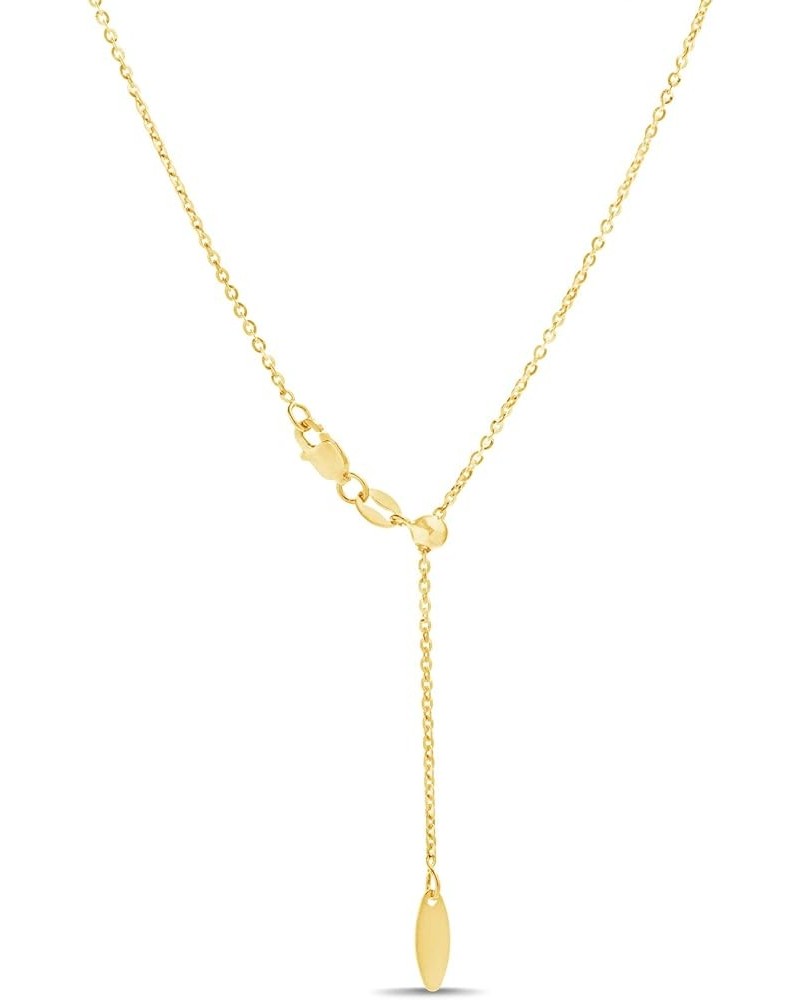 925 Sterling Silver 14-24 Inch Adjustable Chain Necklace for Women Made in Italy Yellow Rolo $9.48 Necklaces