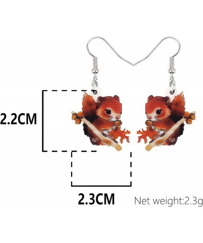 Christmas Squirrel Earrings Acrylic Squirrel Dangle Jewelry For Women Kids Girls Charm Red $6.23 Earrings