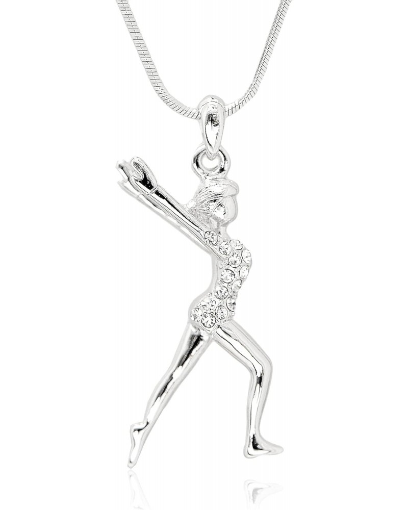 Perfect Landing Gymnastic Necklace Silver Plated $10.02 Necklaces