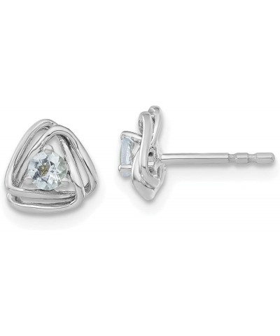 14k Gold Ball & Button Post Birthstone Gemstone Earrings (Length 7.3 mm Width 7.3 mm) white-gold aquamarine $78.03 Earrings