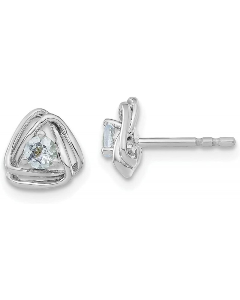 14k Gold Ball & Button Post Birthstone Gemstone Earrings (Length 7.3 mm Width 7.3 mm) white-gold aquamarine $78.03 Earrings