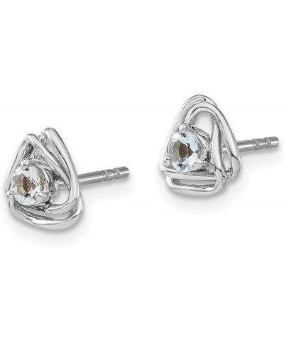 14k Gold Ball & Button Post Birthstone Gemstone Earrings (Length 7.3 mm Width 7.3 mm) white-gold aquamarine $78.03 Earrings