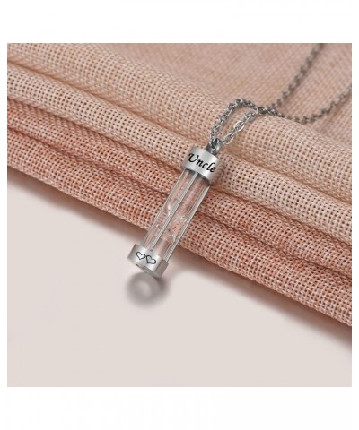 Cylinder Hourglass Memorial Keepsake Stainless Steel Cremation Jewelry Urn Pendant Necklace for Ashes Uncle $10.06 Necklaces