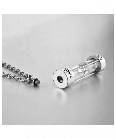 Cylinder Hourglass Memorial Keepsake Stainless Steel Cremation Jewelry Urn Pendant Necklace for Ashes Uncle $10.06 Necklaces