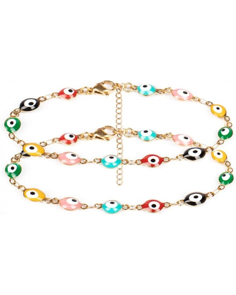 3 Pcs Evil Eye Bracelets for Women Men Girls 18K Gold Plated Stainless Steel Handmade Adjustable Amulet Evil Eyes Jewelry for...