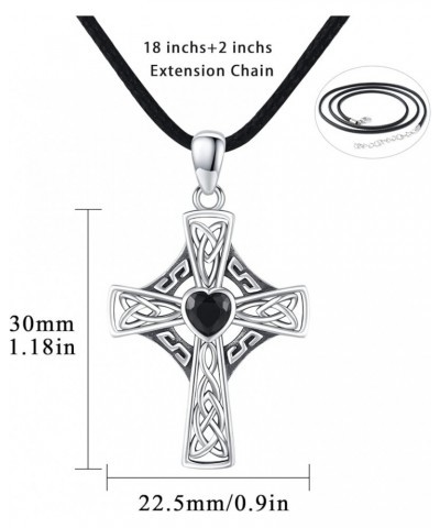 Celtic Cross Necklace for Women, Graduation Gift 925 Sterling Silver Good Luck Clover Necklaces Irish Celtic Knot Cross Vinta...