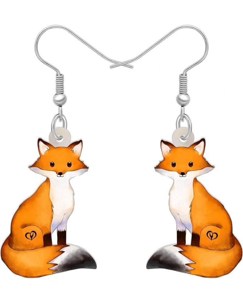 Cartoon Fox Earrings Foxes Dangle Cute Animals Jewelry Gifts for Women Girls Fox C $7.66 Earrings