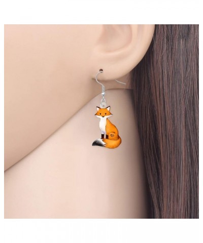 Cartoon Fox Earrings Foxes Dangle Cute Animals Jewelry Gifts for Women Girls Fox C $7.66 Earrings