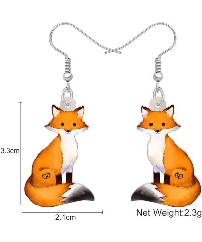 Cartoon Fox Earrings Foxes Dangle Cute Animals Jewelry Gifts for Women Girls Fox C $7.66 Earrings