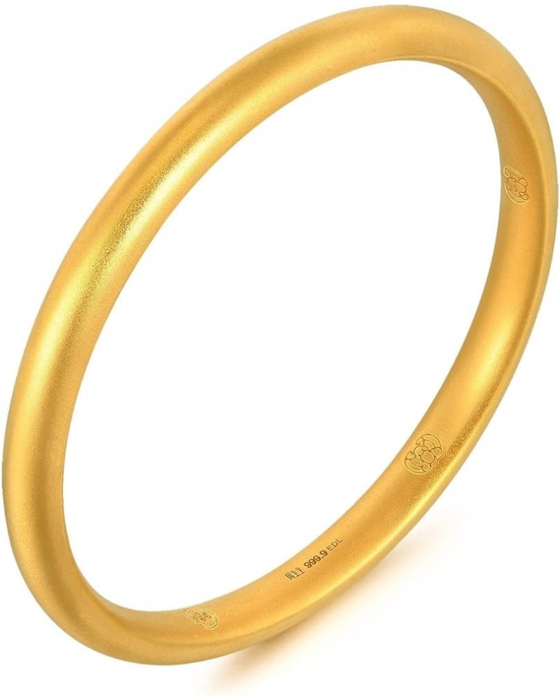 Cultural Blessings 999.9 24K Solid Gold Price-by-Weight Gold Matte-Finished, Loop Bangle for Women 92290K Approx. 0.82tael (~...