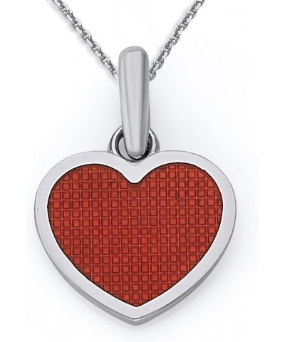 Heart Pendant Necklace in Sterling Silver, Red Enamel, Made in America 20" Necklace $29.48 Necklaces