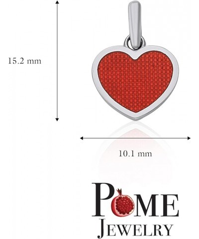 Heart Pendant Necklace in Sterling Silver, Red Enamel, Made in America 20" Necklace $29.48 Necklaces