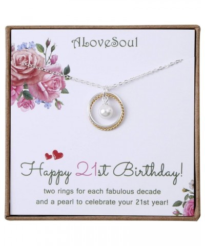 Birthday Gifts for Women Girls - Interlocking Infinity Circles Sterling Silver Necklace Gifts for Her 21st $20.05 Necklaces