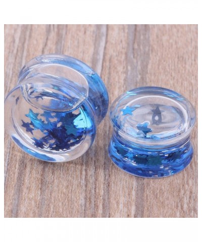 2PCS Acrylic Ear Gauges Kit Piercing Tunnel Set Water and Star Shape Piercing Tunnels Expander Stretcher Piercings 16.0 Milli...