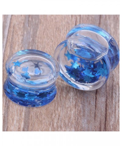 2PCS Acrylic Ear Gauges Kit Piercing Tunnel Set Water and Star Shape Piercing Tunnels Expander Stretcher Piercings 16.0 Milli...