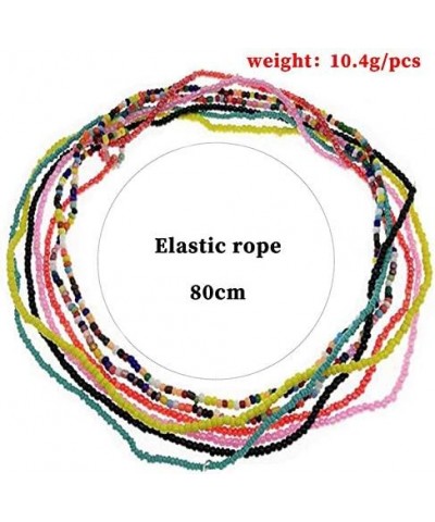 Boho Beads Belly Chain Colorful Elastic Waist Chains Set Beach Layered Bikini Jewelry for Women and Girls(Pack of 10 Pieces) ...