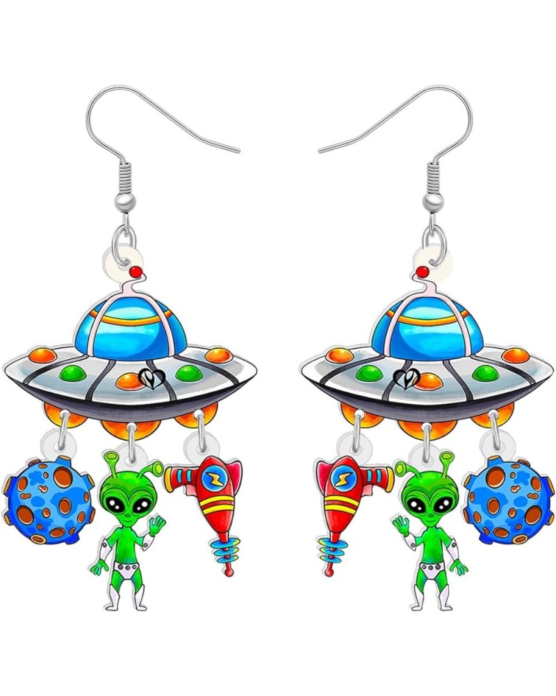 Cute Acrylic Teacher Earrings Crayon Pencil Jewelry Back to School Dangle for Women Girls Kids Book Apple Accessories UFO $7....