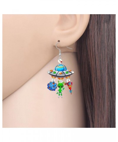 Cute Acrylic Teacher Earrings Crayon Pencil Jewelry Back to School Dangle for Women Girls Kids Book Apple Accessories UFO $7....