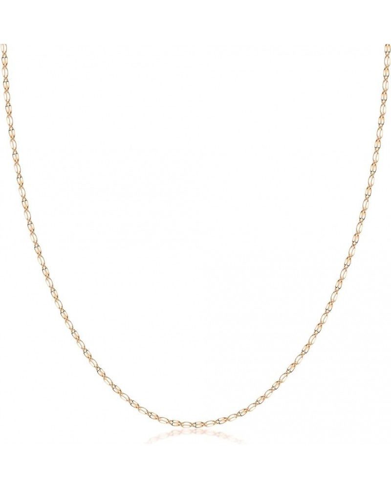 10K Solid Gold 2.0MM Diamond Cut Mirror Chain Necklace or Anklet - Unisex Sizes 10"-30" - Yellow, White, Rose or 3 Tone Rose ...