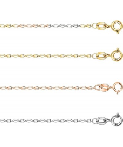 10K Solid Gold 2.0MM Diamond Cut Mirror Chain Necklace or Anklet - Unisex Sizes 10"-30" - Yellow, White, Rose or 3 Tone Rose ...