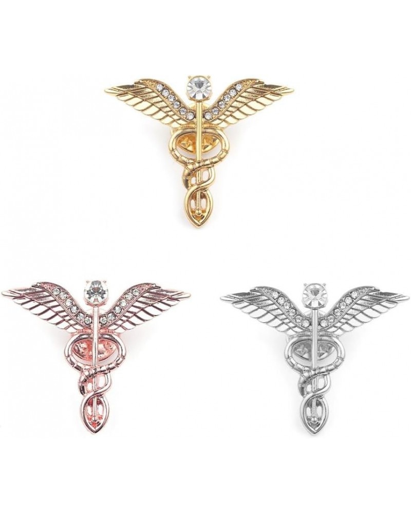 Medical Caduceus Stethoscope Brooch Pin for Doctor Nurse Graduation Jewelry Gift A:3 PCS $7.53 Brooches & Pins