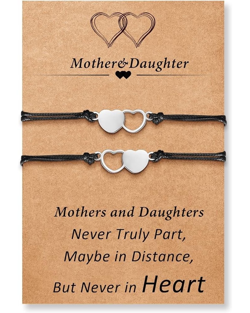 Mother Daughter Bracelets Set for 2,3,4,5,6 Easter Gifts for Girls Gifts for Mom from Daughter Mommy and Me Matching Heart Wi...